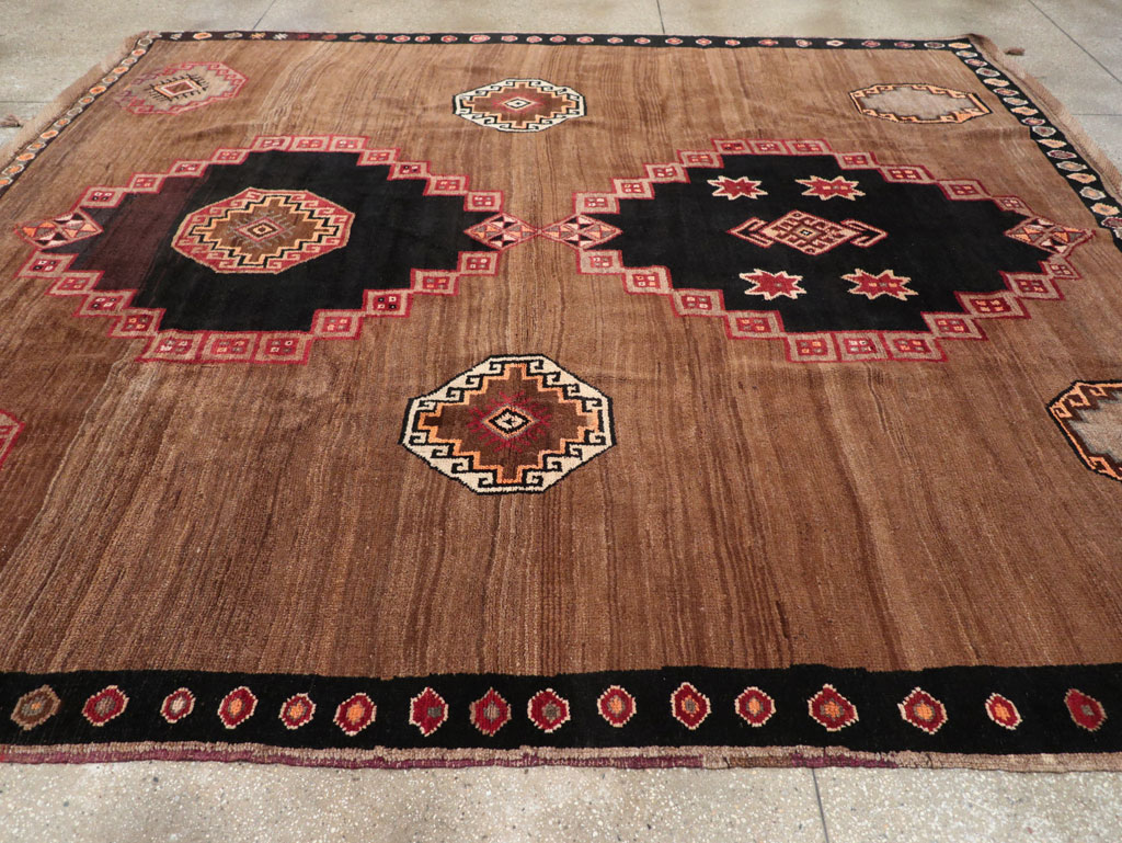 Vintage Turkish Anatolian Tribal Square Room Size Carpet, No.31677 - Gss