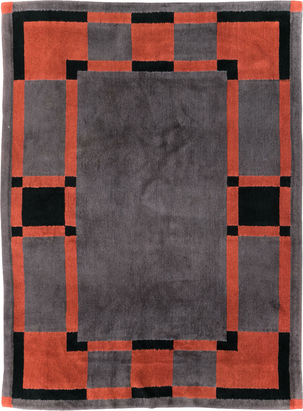 Vintage French Art Deco Accent Rug, No.31683 - Gss
