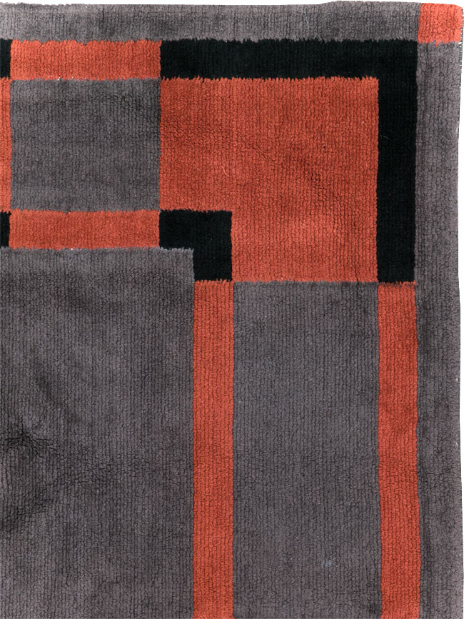 Vintage French Art Deco Accent Rug, No.31683 - Gss