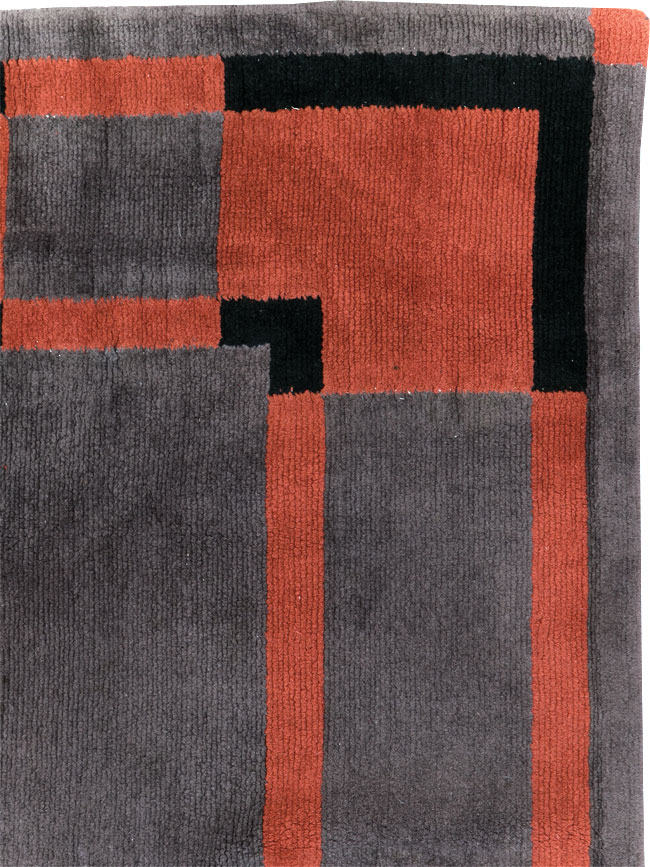 Vintage French Art Deco Accent Rug, No.31683 - Gss