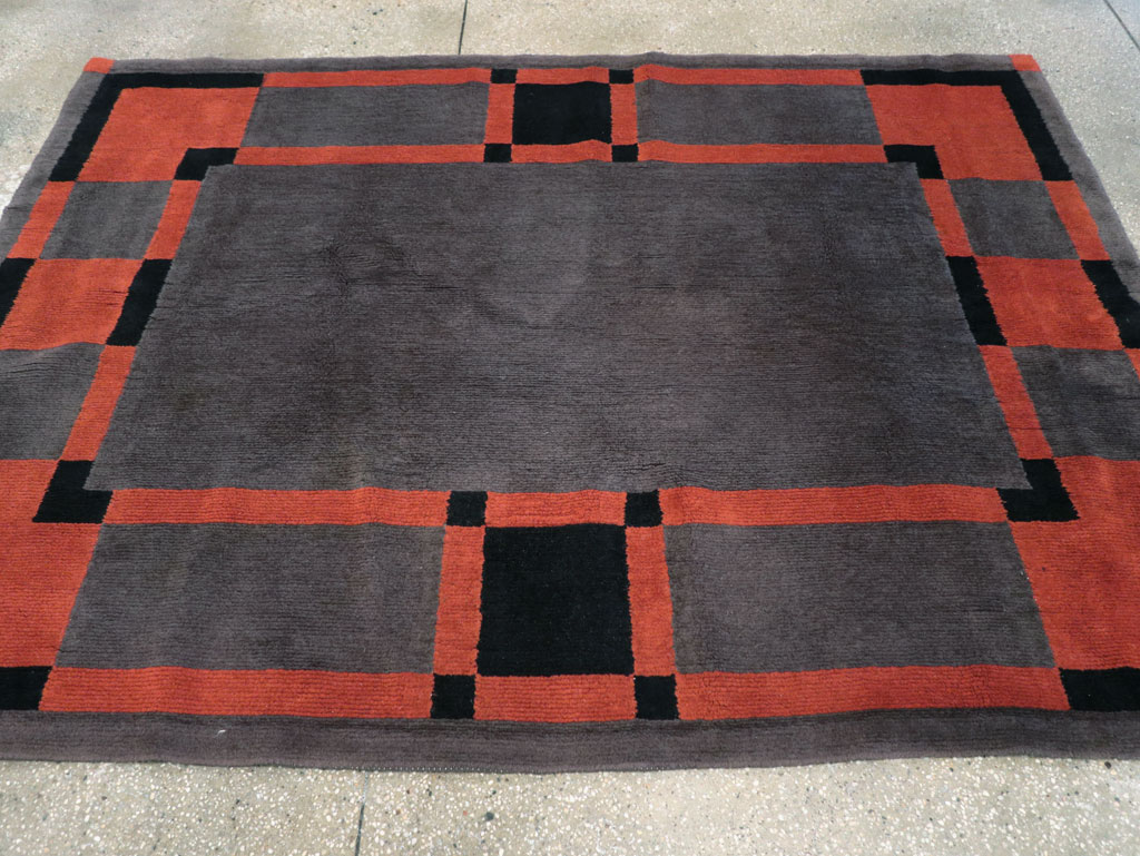 Vintage French Art Deco Accent Rug, No.31683 - Gss