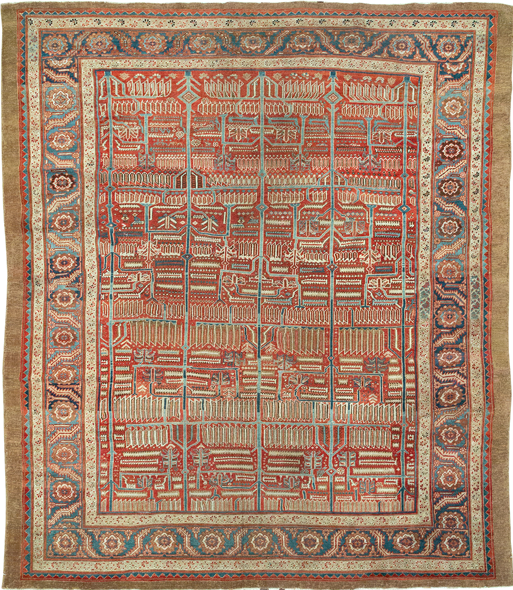Antique Persian Bakshaish Room Size Carpet, No.31686 - Gss