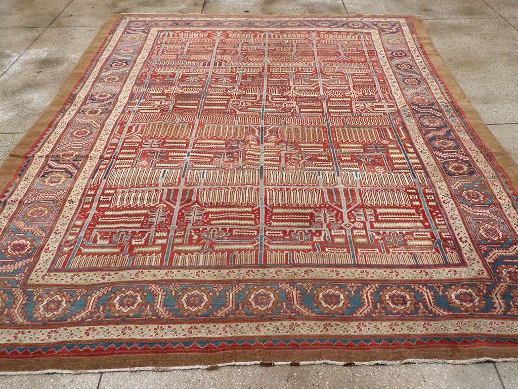 Antique Persian Bakshaish Room Size Carpet, No.31686 - Gss