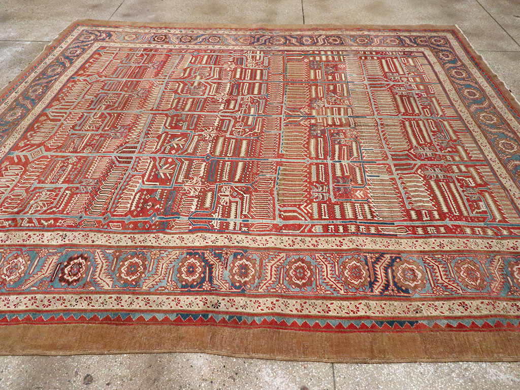 Antique Persian Bakshaish Room Size Carpet, No.31686 - Gss