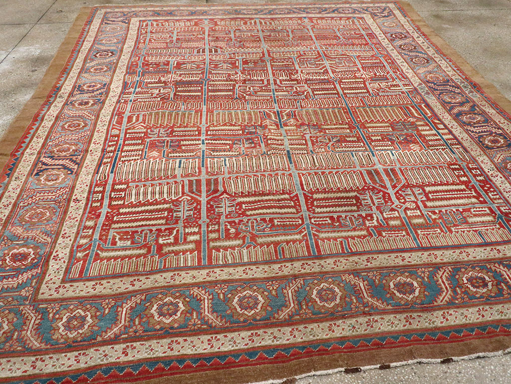 Antique Persian Bakshaish Room Size Carpet, No.31686 - Gss