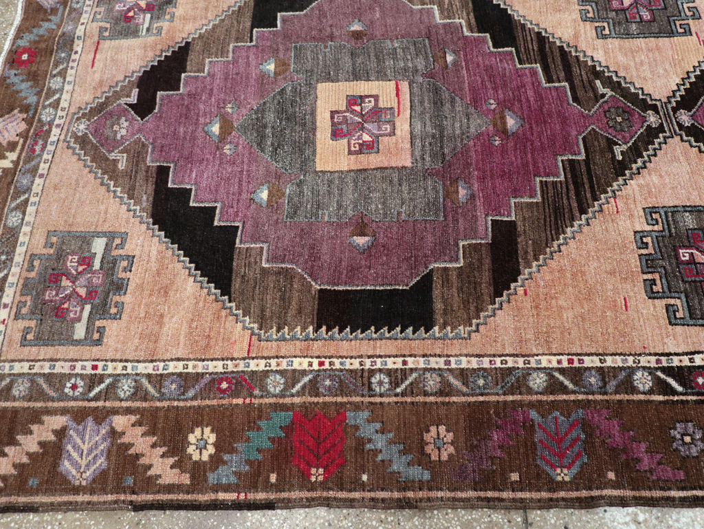 Vintage Turkish Anatolian Tribal Long Room Size Carpet, No.31692 - Gss