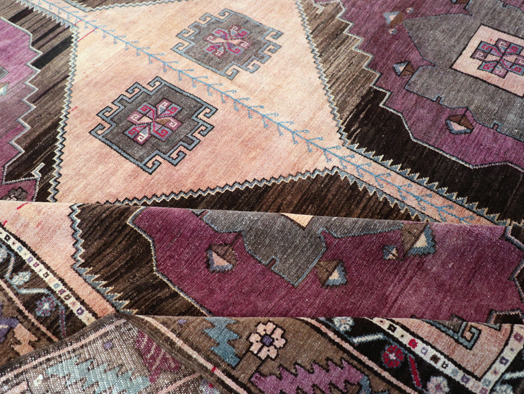 Vintage Turkish Anatolian Tribal Long Room Size Carpet, No.31692 - Gss