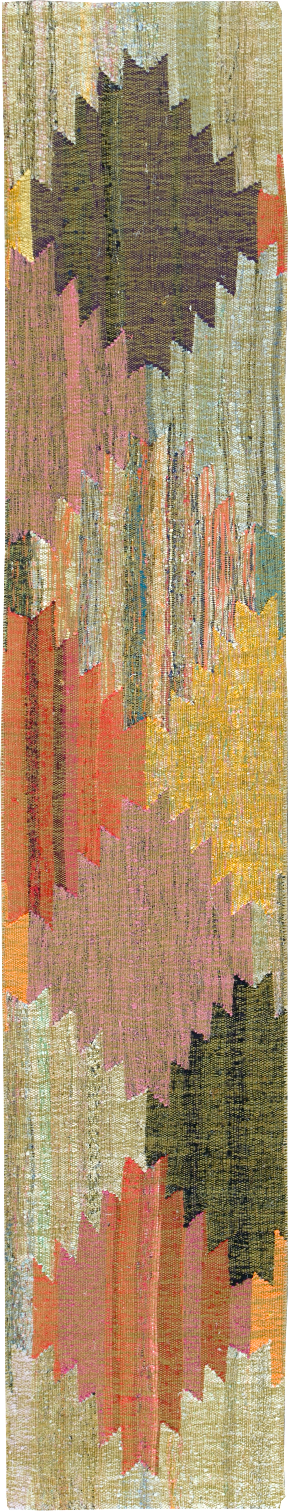 Modern Turkish Flatweave Runner, No.31697 - Gss