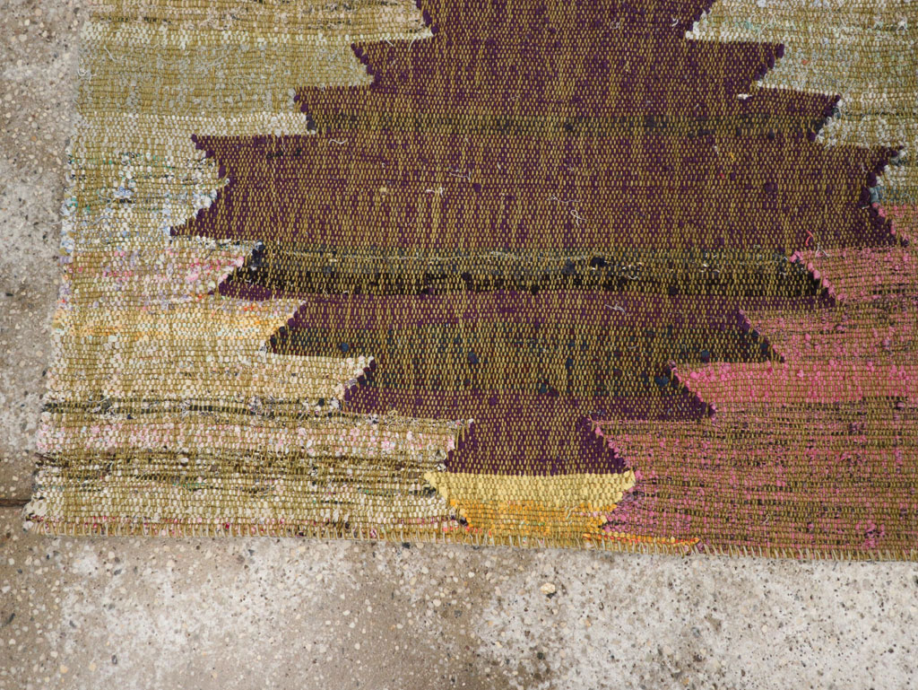 Modern Turkish Flatweave Runner, No.31697 - Gss