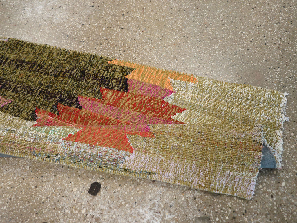 Modern Turkish Flatweave Runner, No.31697 - Gss