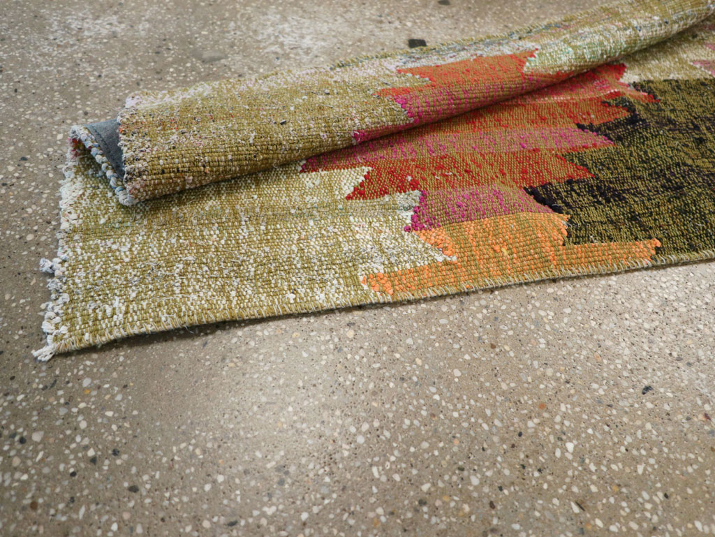 Modern Turkish Flatweave Runner, No.31697 - Gss