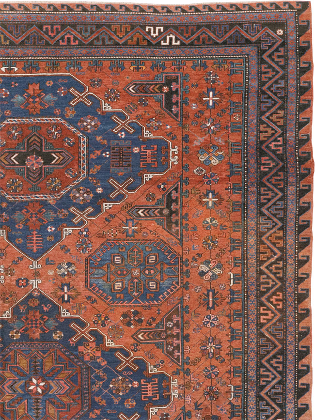 Antique Central Asian Soumak Flatweave Large Carpet, No.31710 - Gss