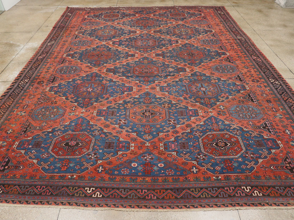 Antique Central Asian Soumak Flatweave Large Carpet, No.31710 - Gss