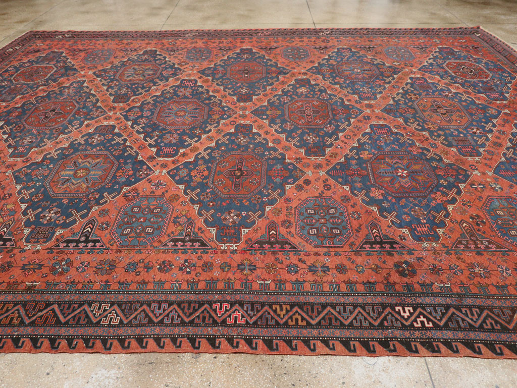 Antique Central Asian Soumak Flatweave Large Carpet, No.31710 - Gss