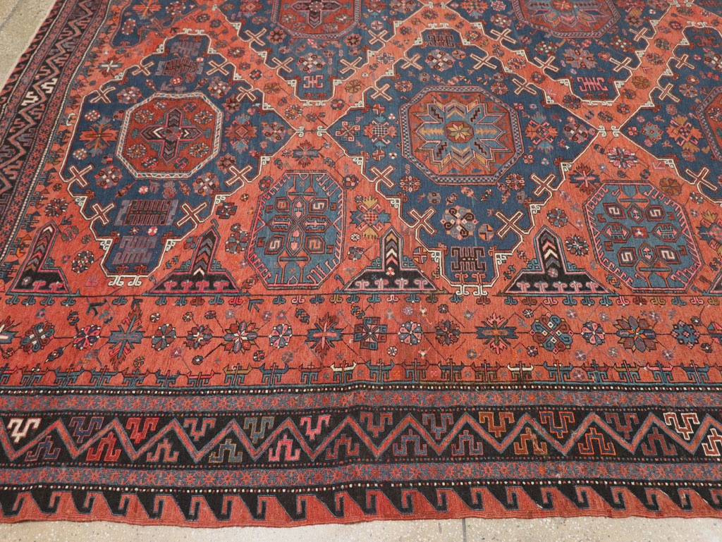 Antique Central Asian Soumak Flatweave Large Carpet, No.31710 - Gss