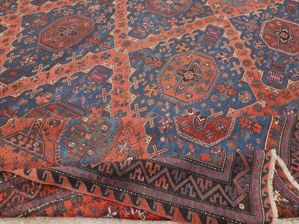 Antique Central Asian Soumak Flatweave Large Carpet, No.31710 - Gss