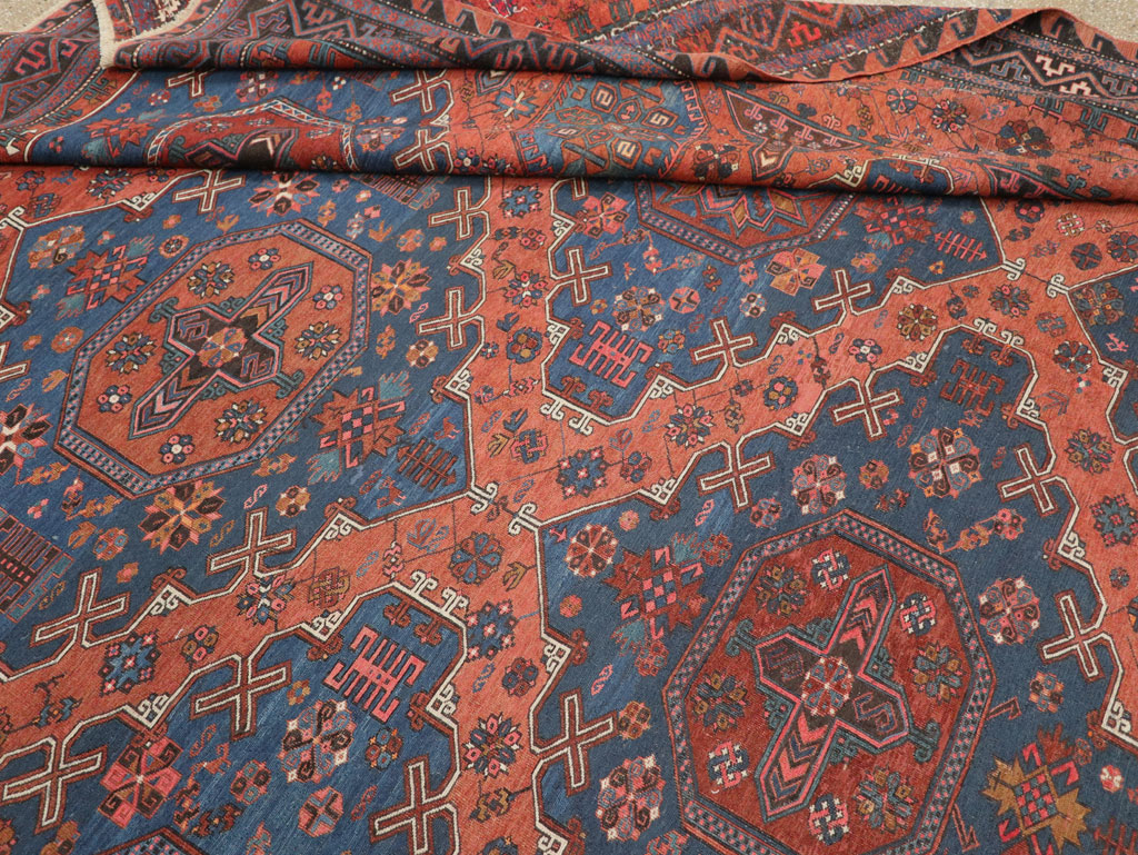Antique Central Asian Soumak Flatweave Large Carpet, No.31710 - Gss