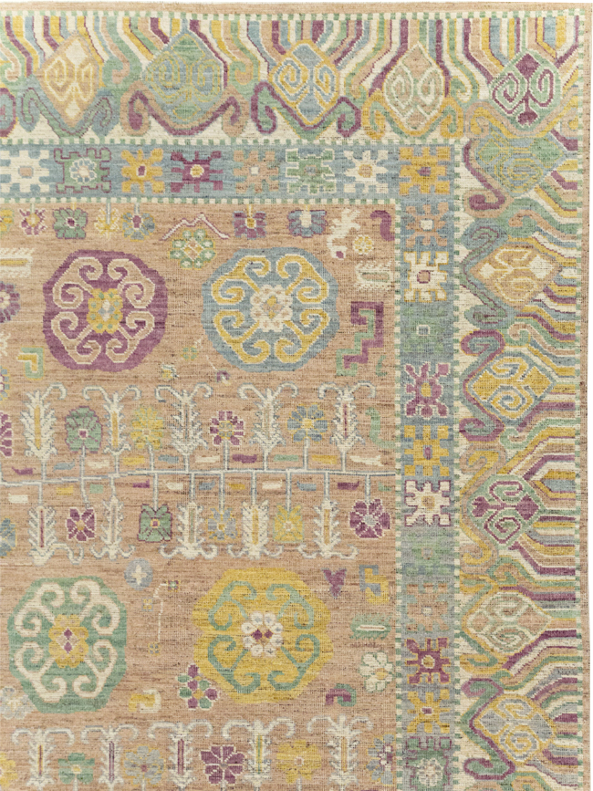 Modern East Turkestan Khotan Room Size Carpet, No.31716 - Gss