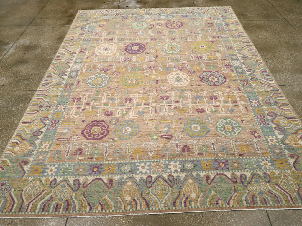 Modern East Turkestan Khotan Room Size Carpet, No.31716 - Gss