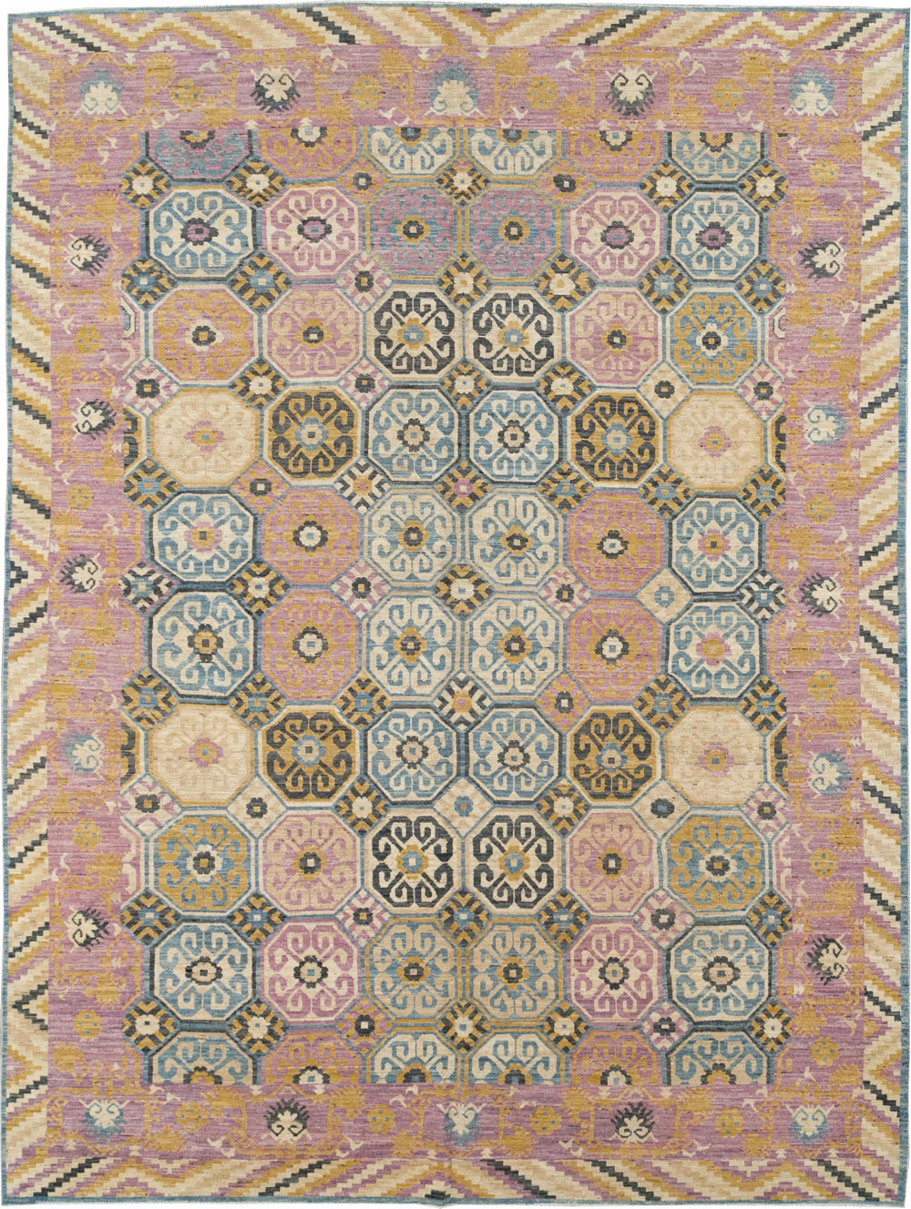 Contemporary East Turkestan Khotan Room Size Carpet, No.31719 - Gss