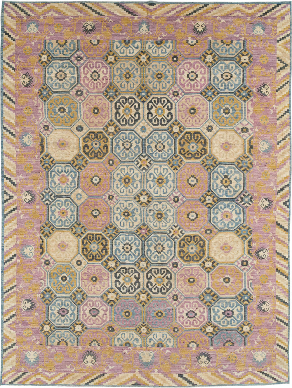 Contemporary East Turkestan Khotan Room Size Carpet, No.31719 - Gss