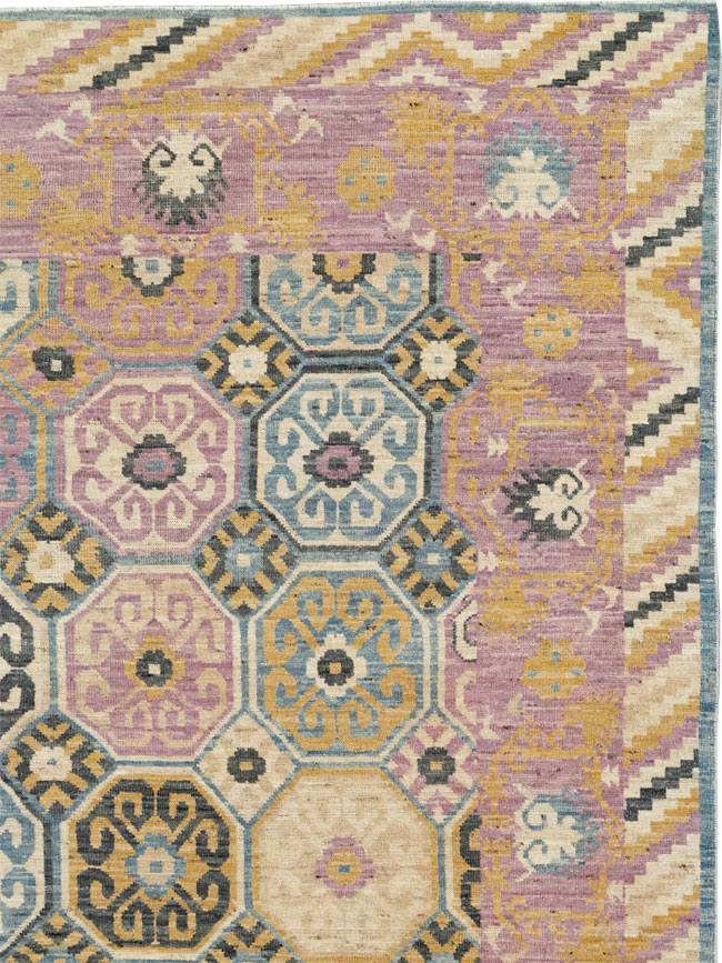 Contemporary East Turkestan Khotan Room Size Carpet, No.31719 - Gss