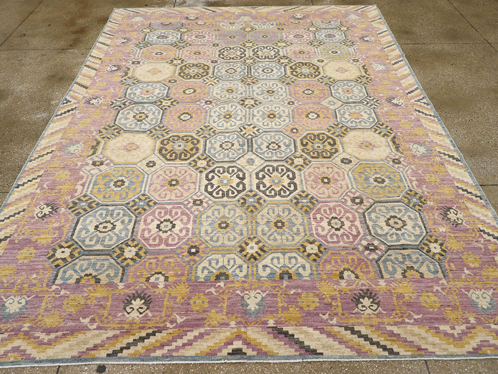 Contemporary East Turkestan Khotan Room Size Carpet, No.31719 - Gss