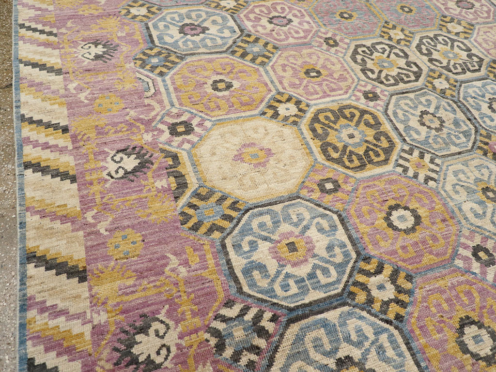 Contemporary East Turkestan Khotan Room Size Carpet, No.31719 - Gss