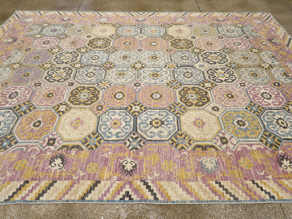 Contemporary East Turkestan Khotan Room Size Carpet, No.31719 - Gss