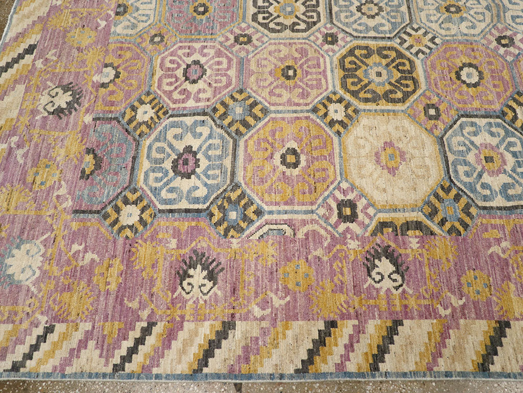 Contemporary East Turkestan Khotan Room Size Carpet, No.31719 - Gss