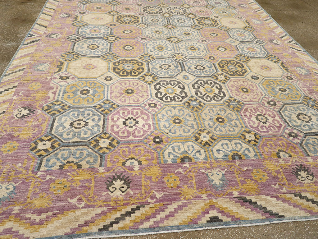 Contemporary East Turkestan Khotan Room Size Carpet, No.31719 - Gss