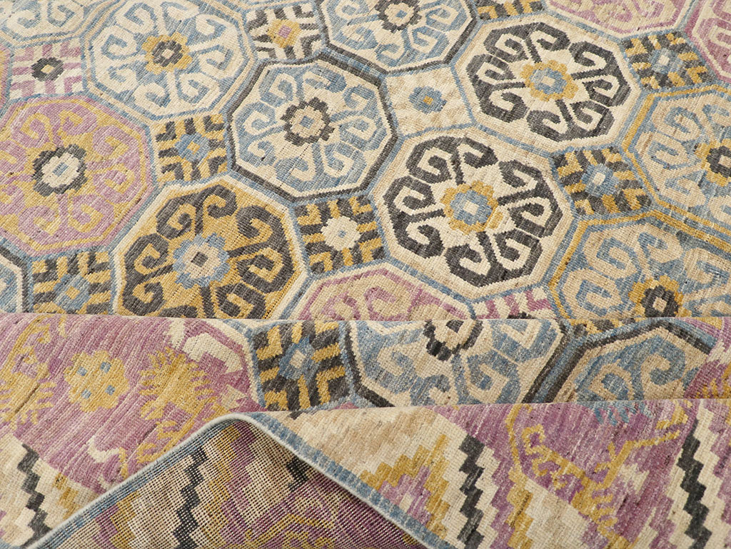 Contemporary East Turkestan Khotan Room Size Carpet, No.31719 - Gss