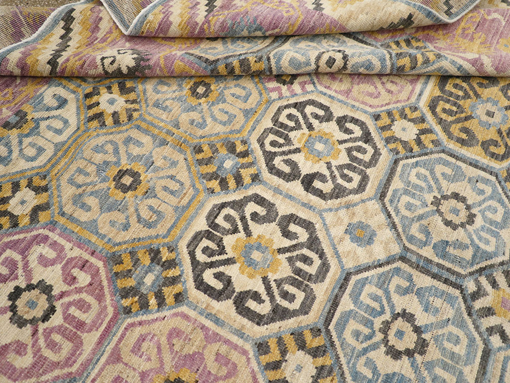 Contemporary East Turkestan Khotan Room Size Carpet, No.31719 - Gss