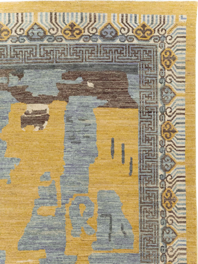 Modern East Turkestan Khotan Room Size Carpet, No.31722 - Gss