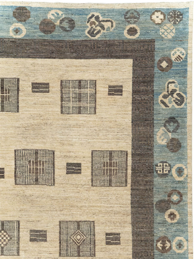 Modern East Turkestan Khotan Room Size Carpet, No.31724 - Gss