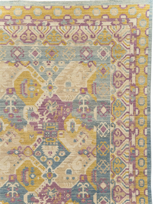 Modern East Turkestan Khotan Room Size Carpet, No.31728 - Gss