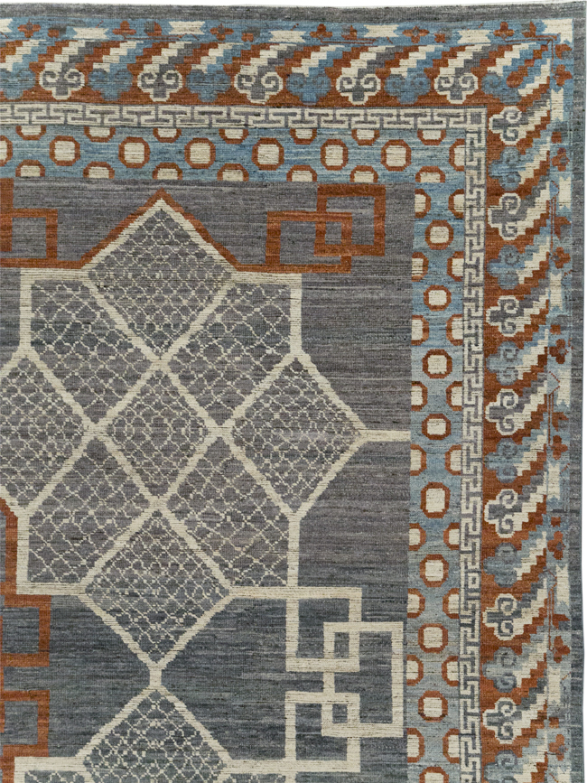 Modern East Turkestan Khotan Room Size Carpet, No.31730 - Gss
