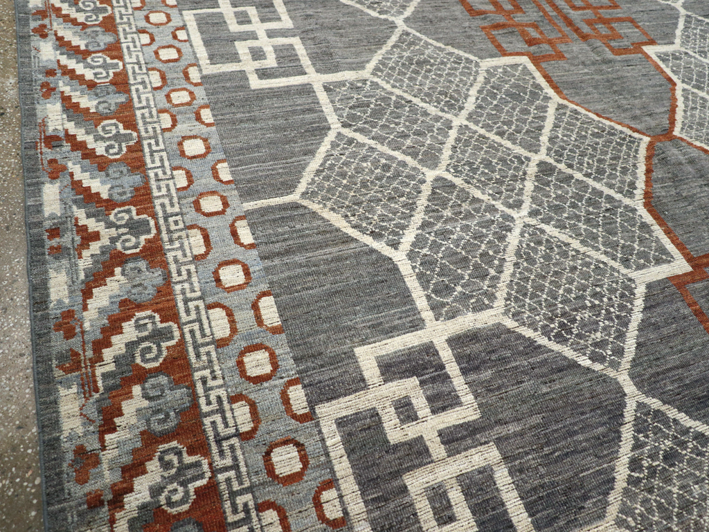 Modern East Turkestan Khotan Room Size Carpet, No.31730 - Gss