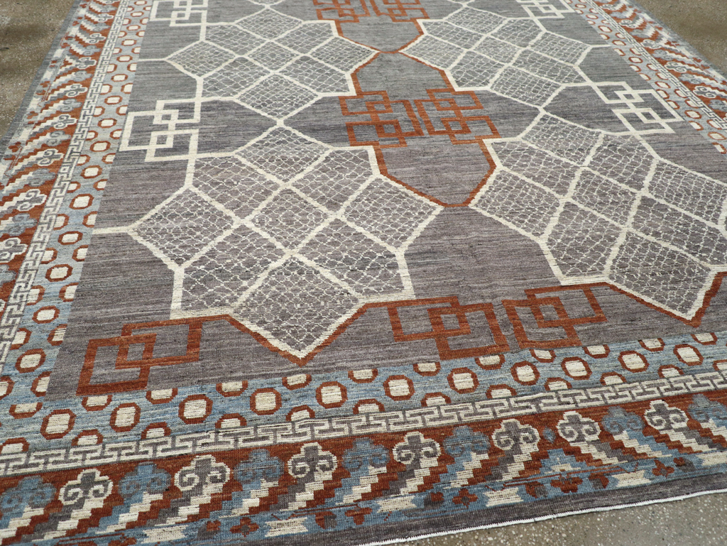 Modern East Turkestan Khotan Room Size Carpet, No.31730 - Gss