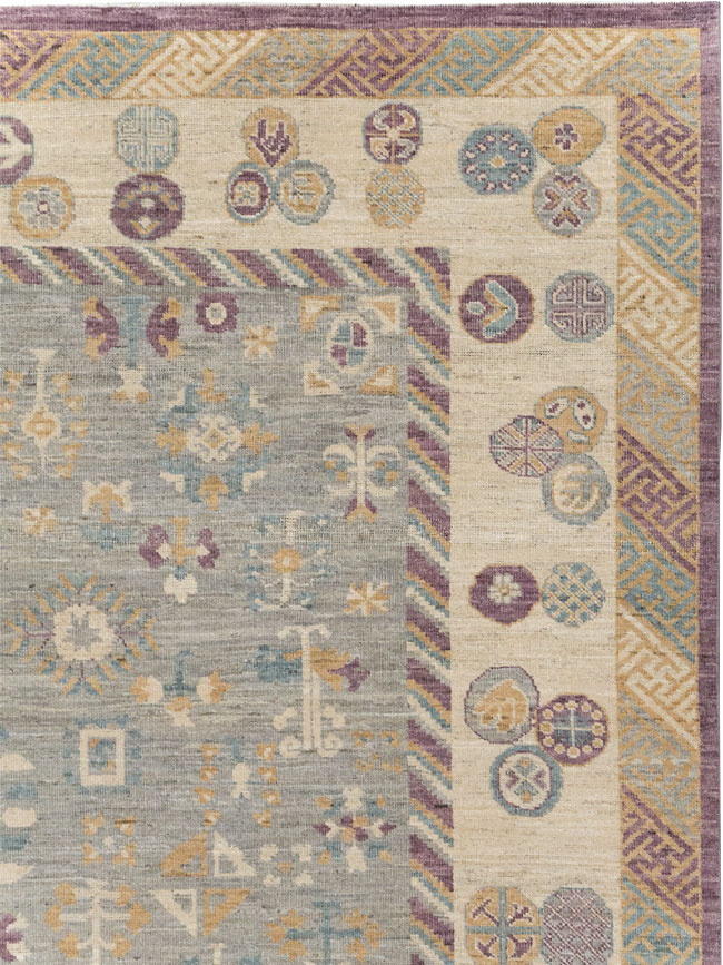 Modern East Turkestan Khotan Room Size Carpet, No.31731 - Gss