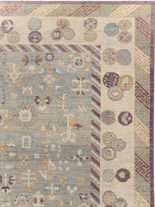 Modern East Turkestan Khotan Room Size Carpet, No.31731 - Gss