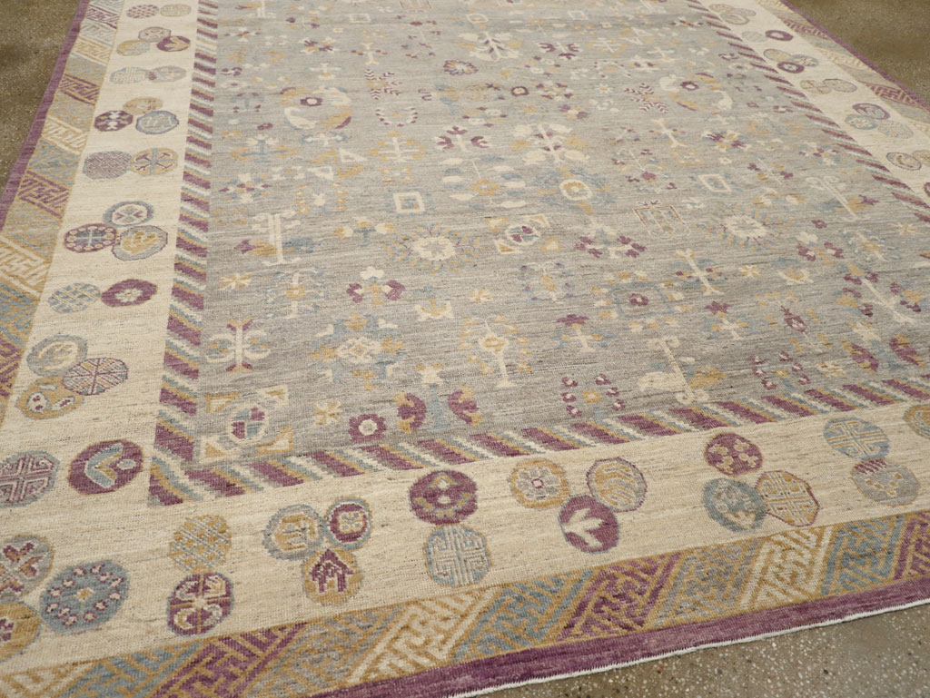 Modern East Turkestan Khotan Room Size Carpet, No.31731 - Gss