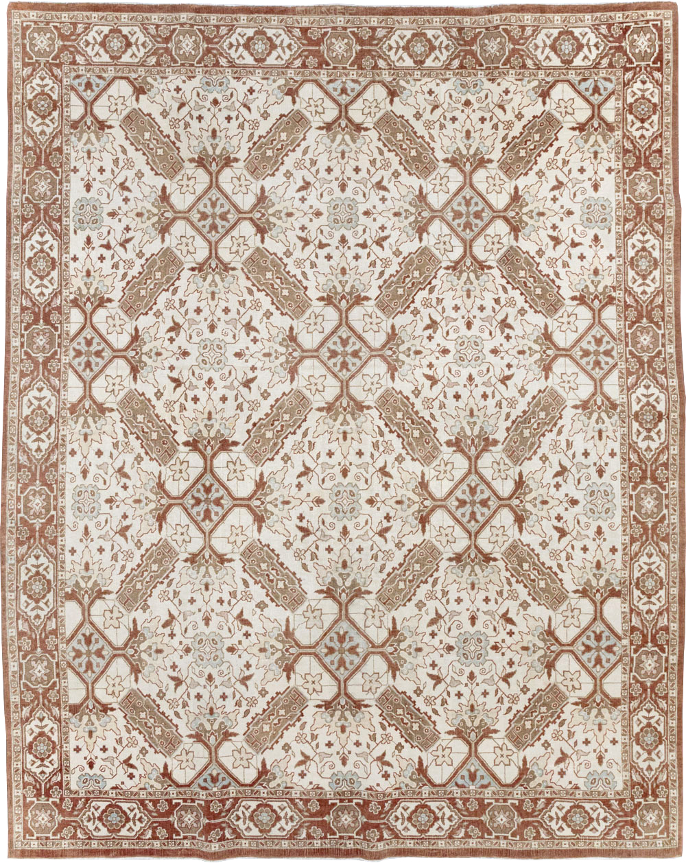 Vintage Indian Cotton Agra Small Room Size Carpet, No.31739 - Gss