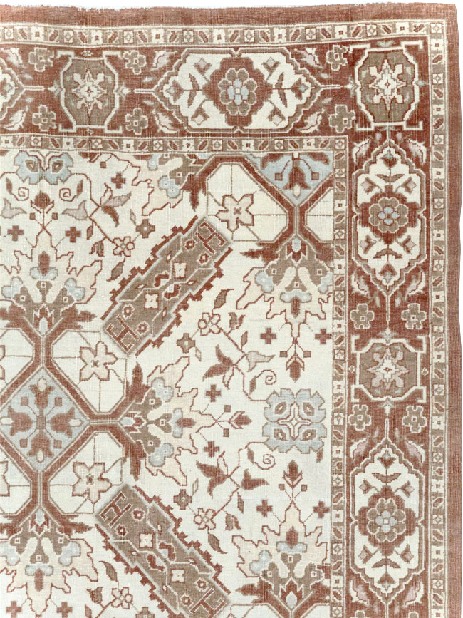 Vintage Indian Cotton Agra Small Room Size Carpet, No.31739 - Gss
