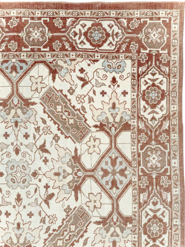 Vintage Indian Cotton Agra Small Room Size Carpet, No.31739 - Gss