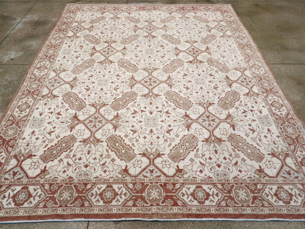 Vintage Indian Cotton Agra Small Room Size Carpet, No.31739 - Gss
