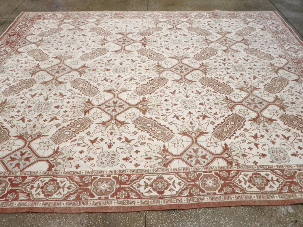 Vintage Indian Cotton Agra Small Room Size Carpet, No.31739 - Gss