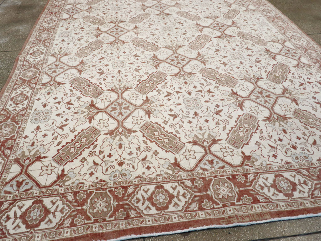 Vintage Indian Cotton Agra Small Room Size Carpet, No.31739 - Gss
