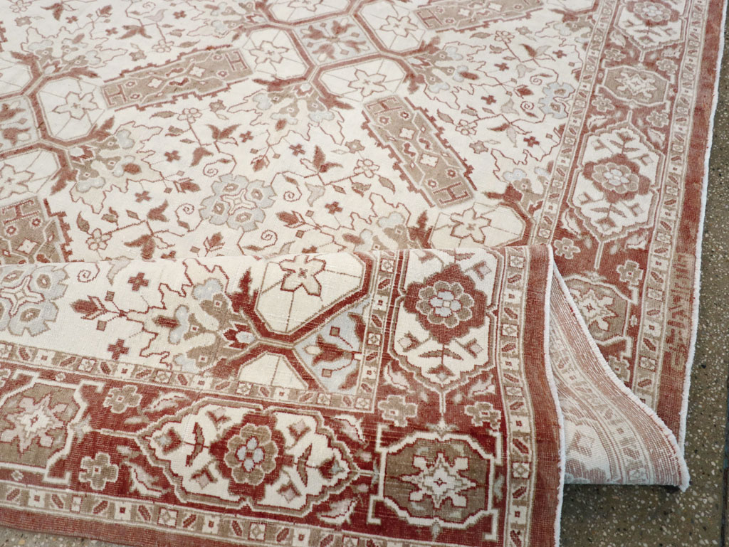 Vintage Indian Cotton Agra Small Room Size Carpet, No.31739 - Gss