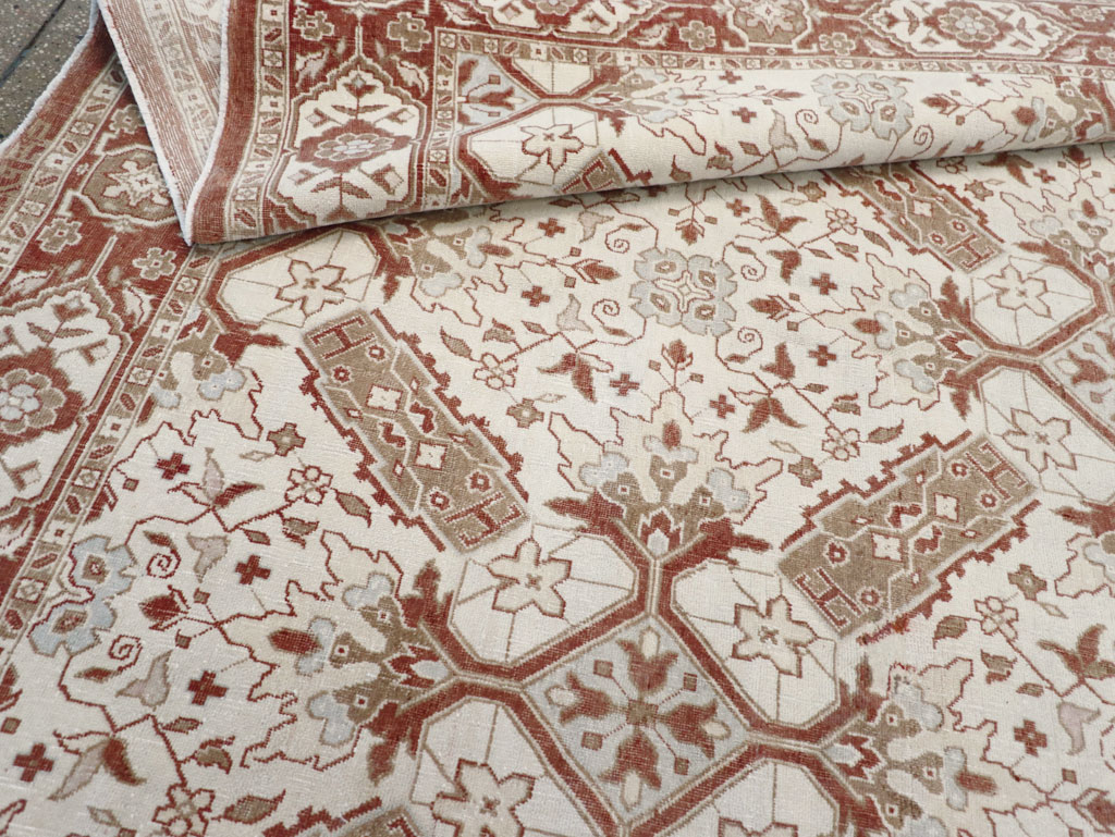 Vintage Indian Cotton Agra Small Room Size Carpet, No.31739 - Gss